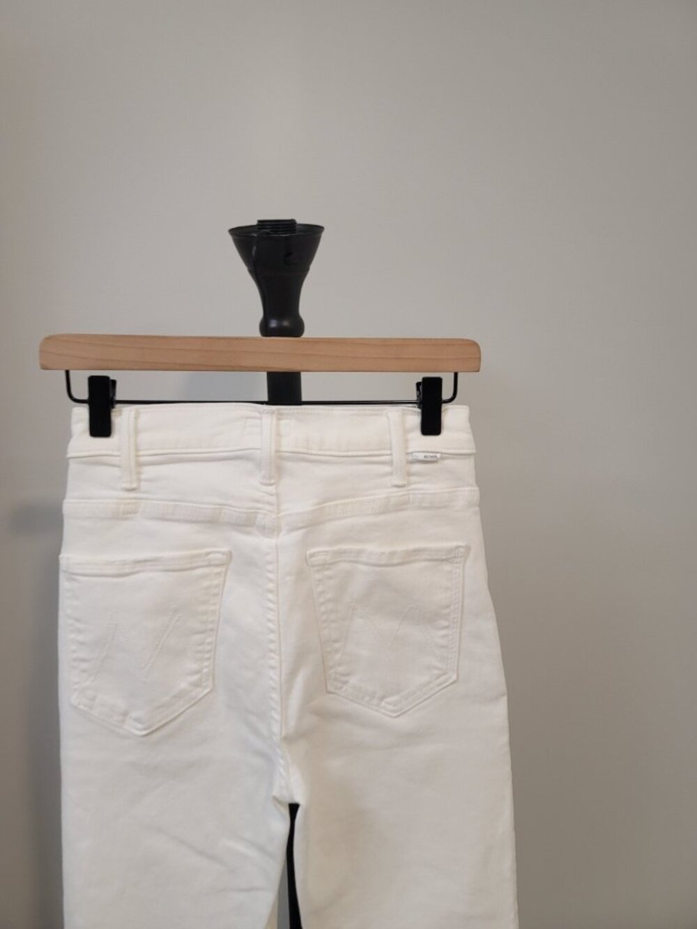 Mother The Hustler Ankle Fray Jeans Womens 26 White Raw Hem Crop USA Denim - Picture 5 of 9